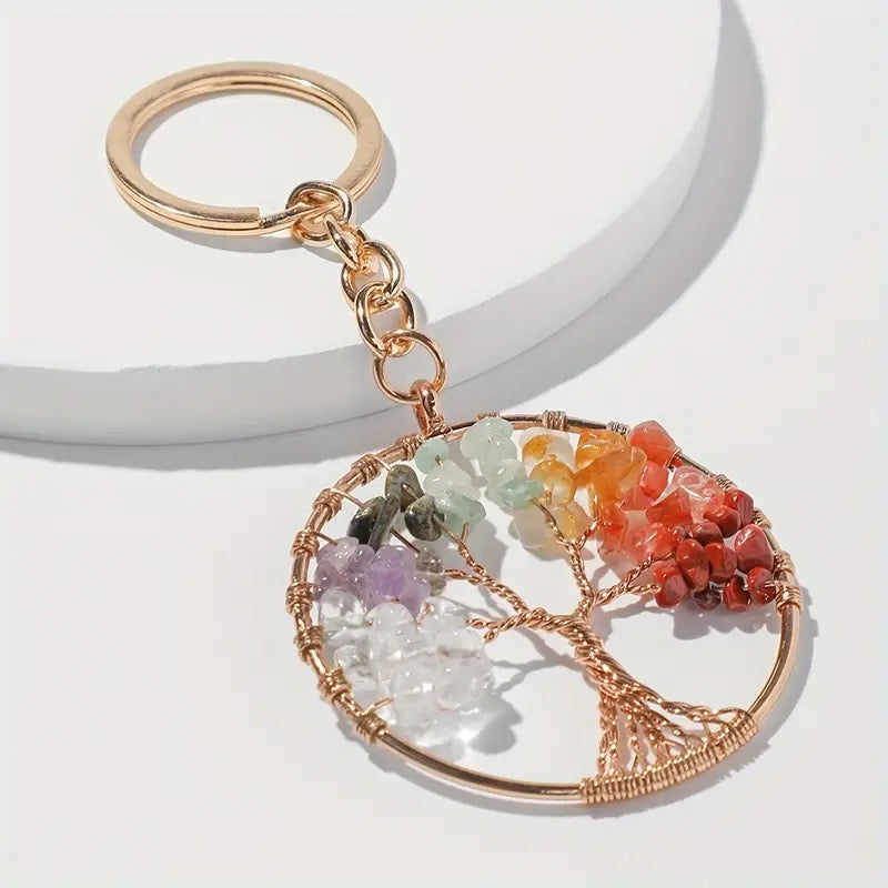 Handcrafted Crystal Energy Keychain for Positive Energy