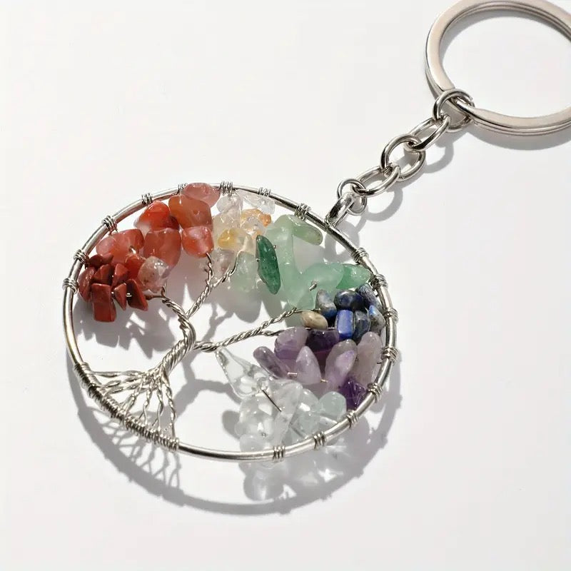 Handcrafted Crystal Energy Keychain for Positive Energy