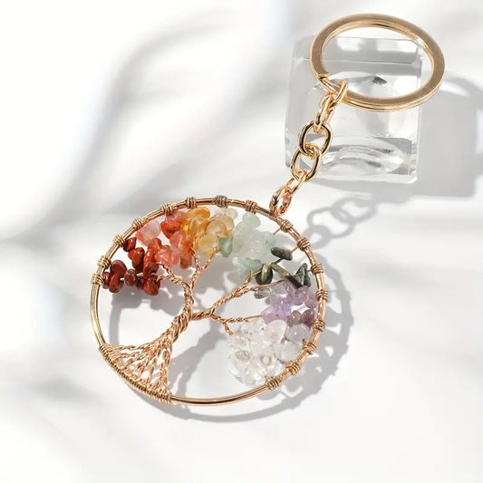 Handcrafted Crystal Energy Keychain for Positive Energy